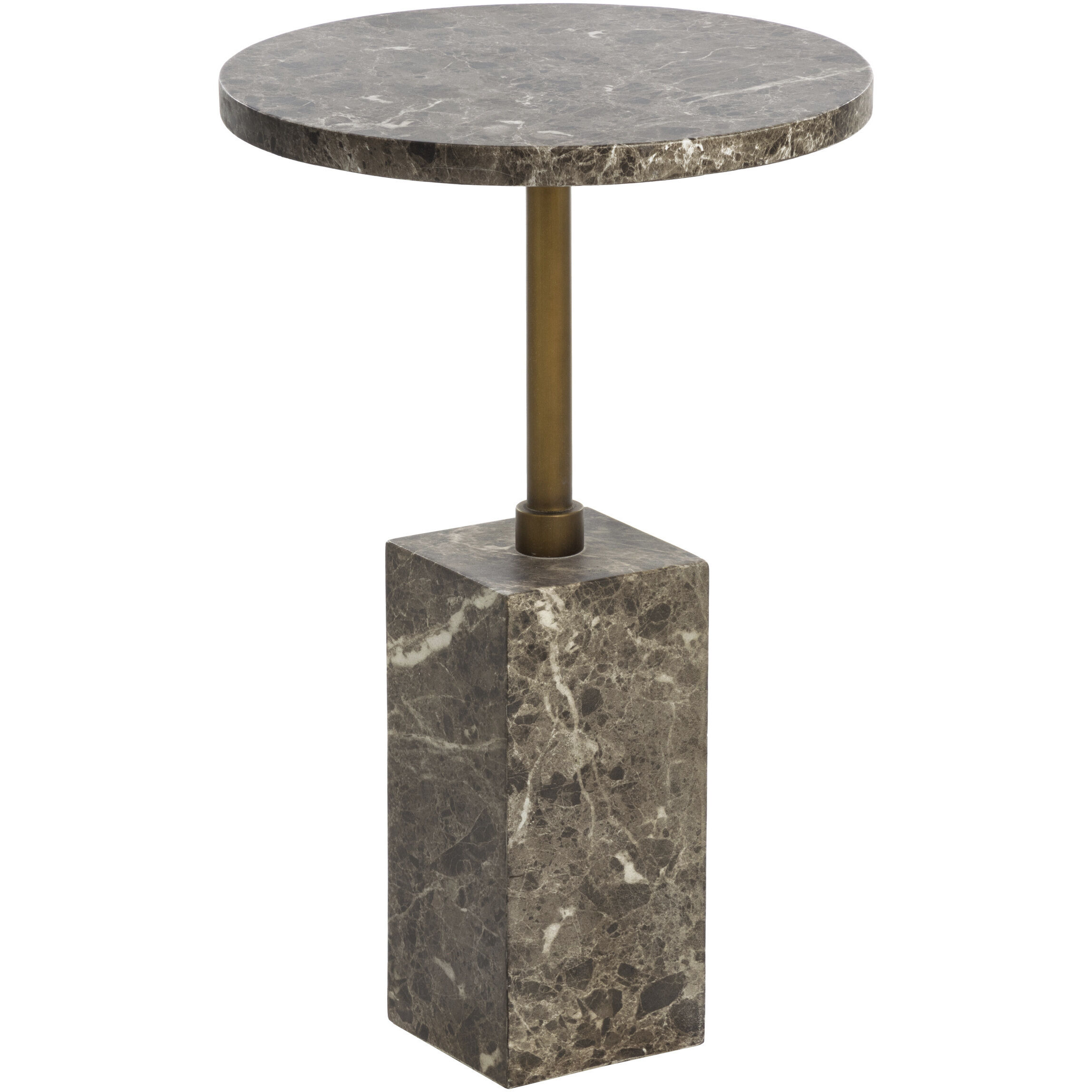 Mizani 22 X 14.25 inch Marble Look / Dark Emperador Outdoor End Table